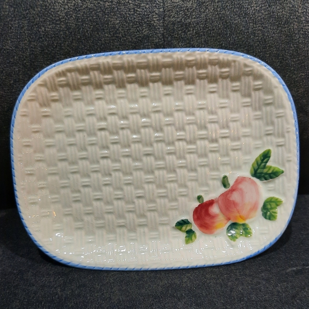 Vtg embossed apple porcelain Dish Kake Zye Japan
